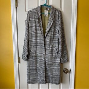 H&M Plaid Long blazer coat